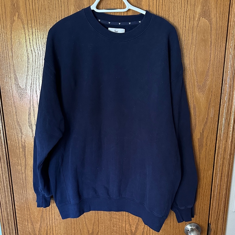 TNA Womens Deep Blue Crewneck Sweater